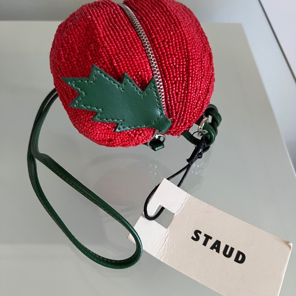 STAUD Campari Tomato Beaded Crossbody Bag - Picture 8 of 14